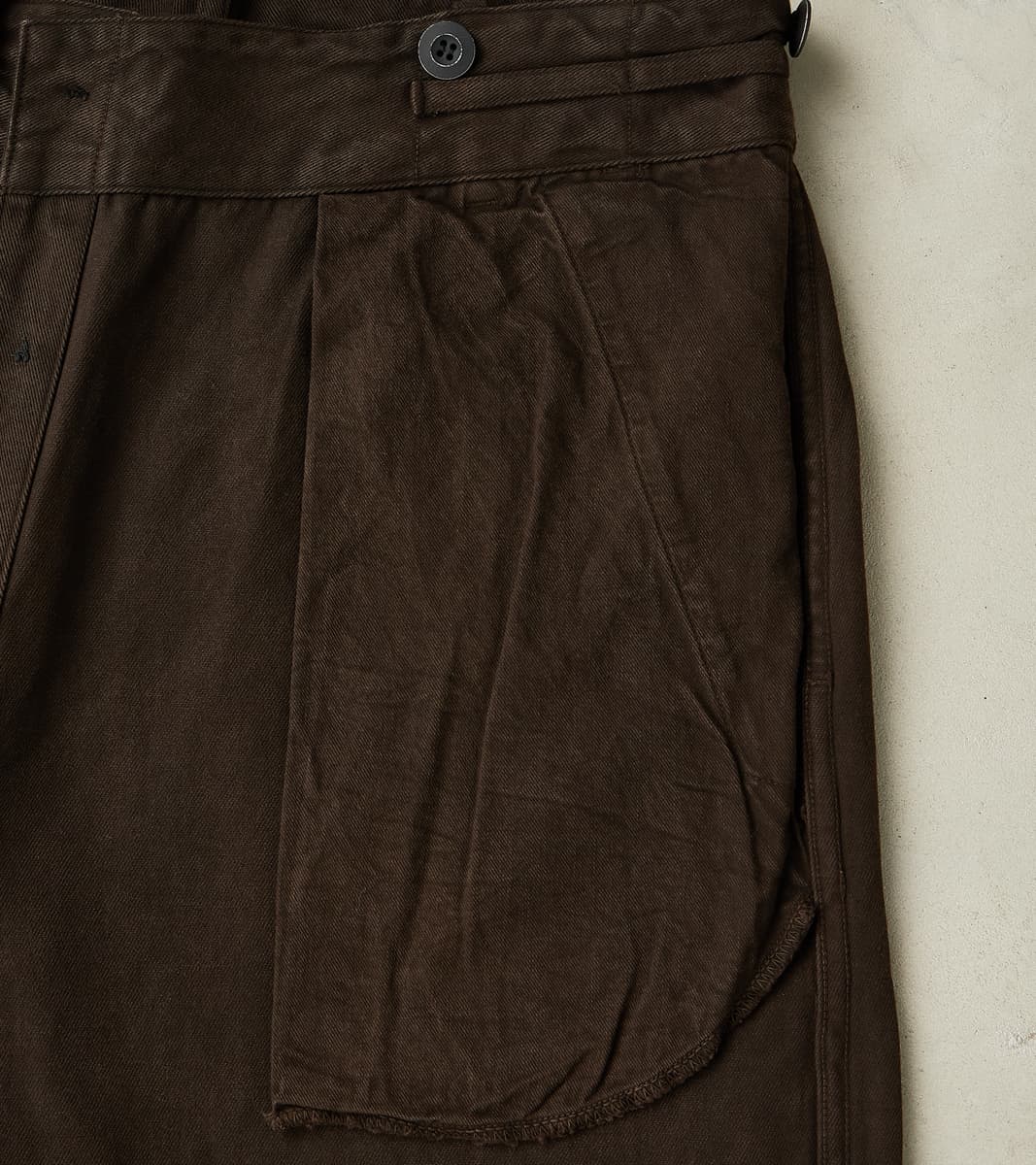 Lot. 223 British Work Trousers - Chino Cloth - Mud Dyed Brown