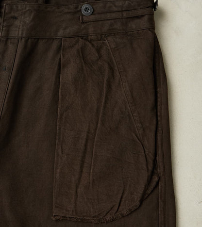 Lot. 223 British Work Trousers - Chino Cloth - Mud Dyed Brown