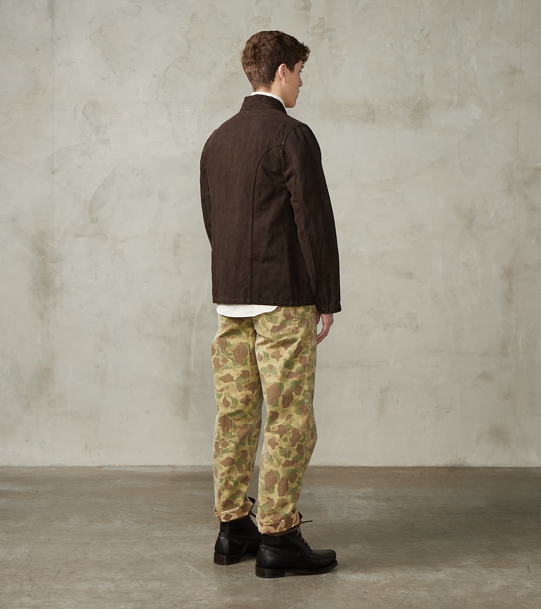 Lot. 327 Modified Shawl Collar Jacket - Cotton Washi Twill - Mud Dyed Brown