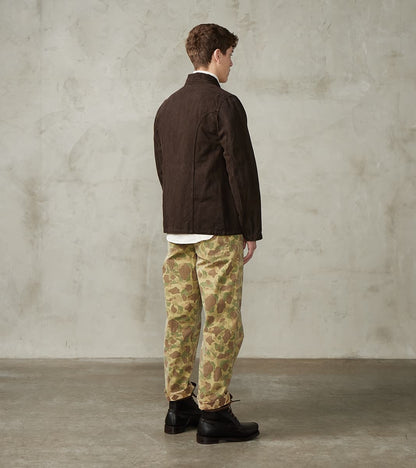 Lot. 327 Modified Shawl Collar Jacket - Cotton Washi Twill - Mud Dyed Brown