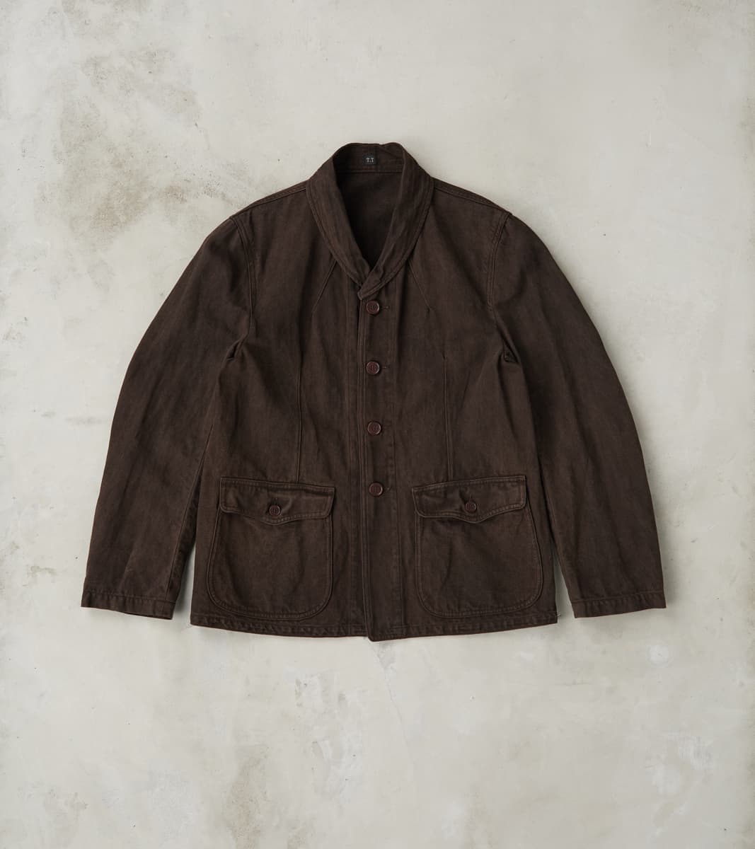 Taiga Takahashi T.T Lot. 327 Modified Shawl Collar Jacket - Cotton Was…