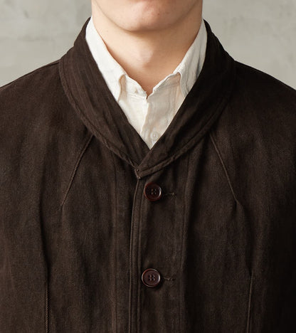 Lot. 327 Modified Shawl Collar Jacket - Cotton Washi Twill - Mud Dyed Brown