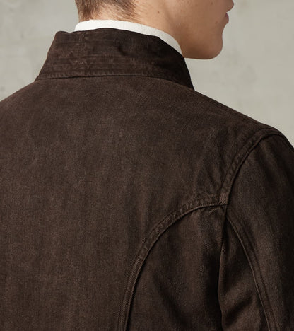 Lot. 327 Modified Shawl Collar Jacket - Cotton Washi Twill - Mud Dyed Brown