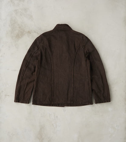 Lot. 327 Modified Shawl Collar Jacket - Cotton Washi Twill - Mud Dyed Brown