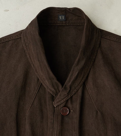 Lot. 327 Modified Shawl Collar Jacket - Cotton Washi Twill - Mud Dyed Brown