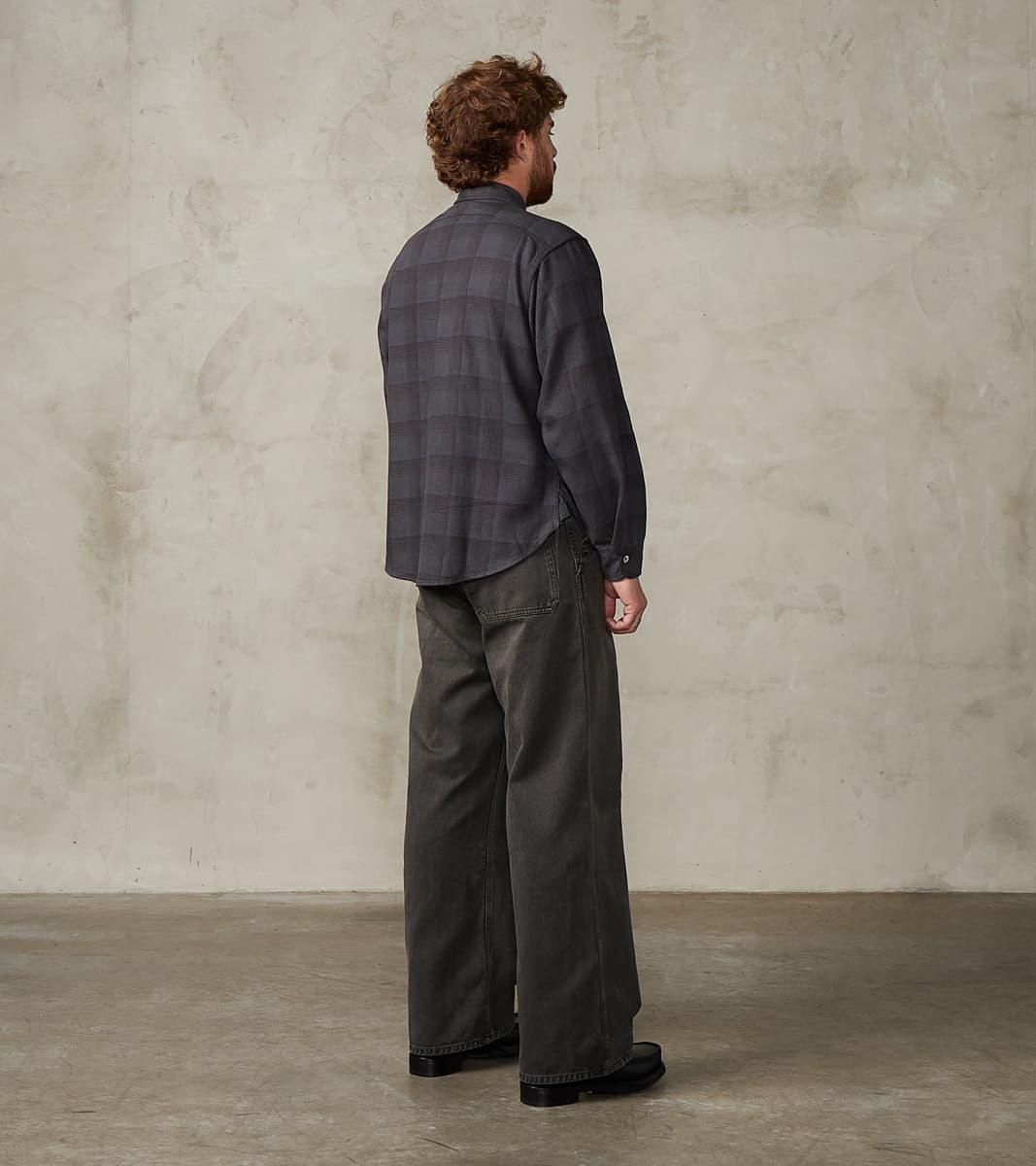 Lot. 111 Work Shirt - Printed Check Twill Flannel - Charcoal