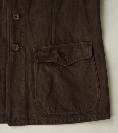 Lot. 327 Modified Shawl Collar Jacket - Cotton Washi Twill - Mud Dyed Brown