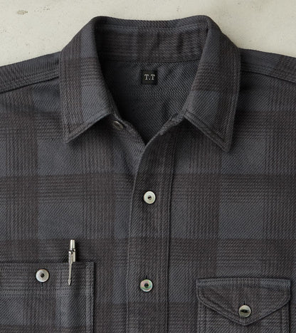 Lot. 111 Work Shirt - Printed Check Twill Flannel - Charcoal