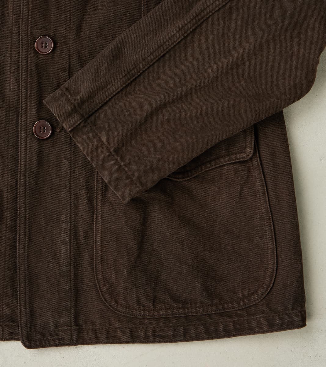 Lot. 327 Modified Shawl Collar Jacket - Cotton Washi Twill - Mud Dyed Brown