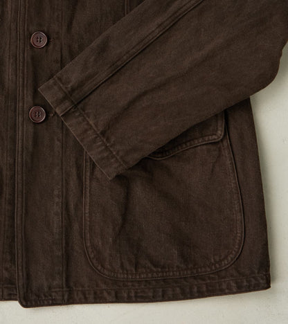 Lot. 327 Modified Shawl Collar Jacket - Cotton Washi Twill - Mud Dyed Brown
