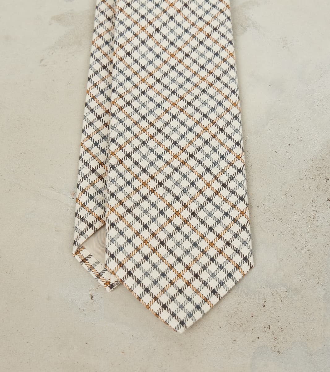 Neck Tie - Smoky Plaid Cotton Twill Cloth - Tattersall