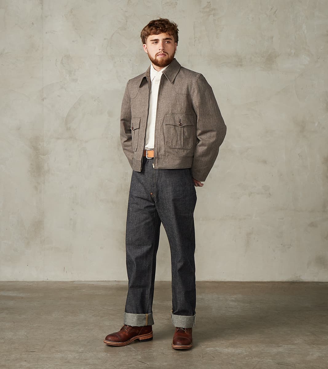 Lot. 330 US Letter Carrier Jacket - Kemonogasuri Cotton Twill - Melange Charcoal