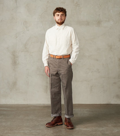 Lot. 221 Field Trousers - Kemonogasuri Cotton Twill - Melange Charcoal