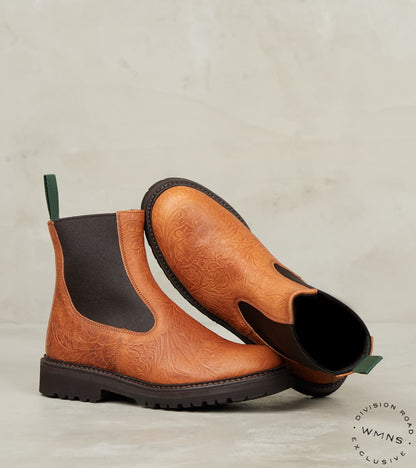 WMNs Paula Chelsea Nomad Boot - Horween Chestnut Floral Dublin