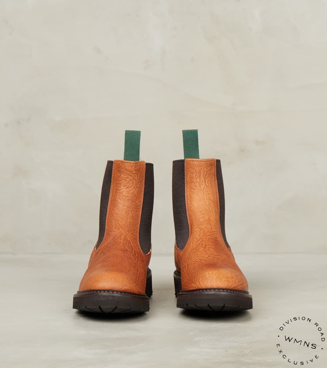 WMNs Paula Chelsea Nomad Boot - Horween Chestnut Floral Dublin