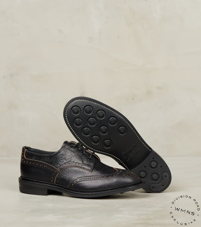 WMNs Anne Brogue City Derby - Horween Black Floral CXL