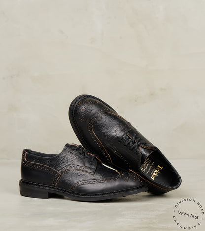 WMNs Anne Brogue City Derby - Horween Black Floral CXL