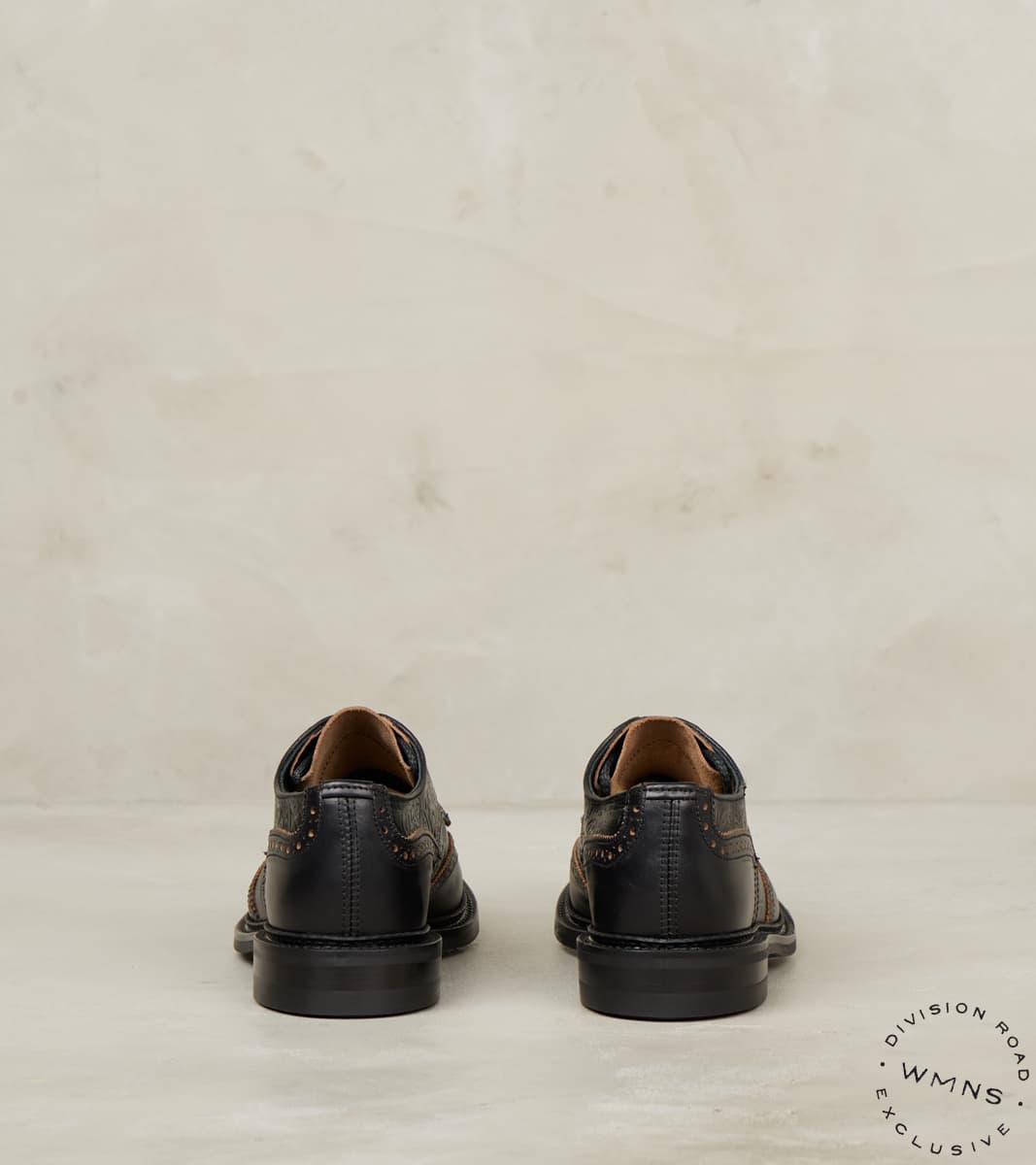 WMNs Anne Brogue City Derby - Horween Black Floral CXL