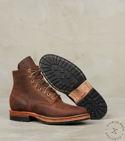 MP Sherman - 5050 - Split Commando - CF Stead Urban Brown Re-Tan Waxed Kudu