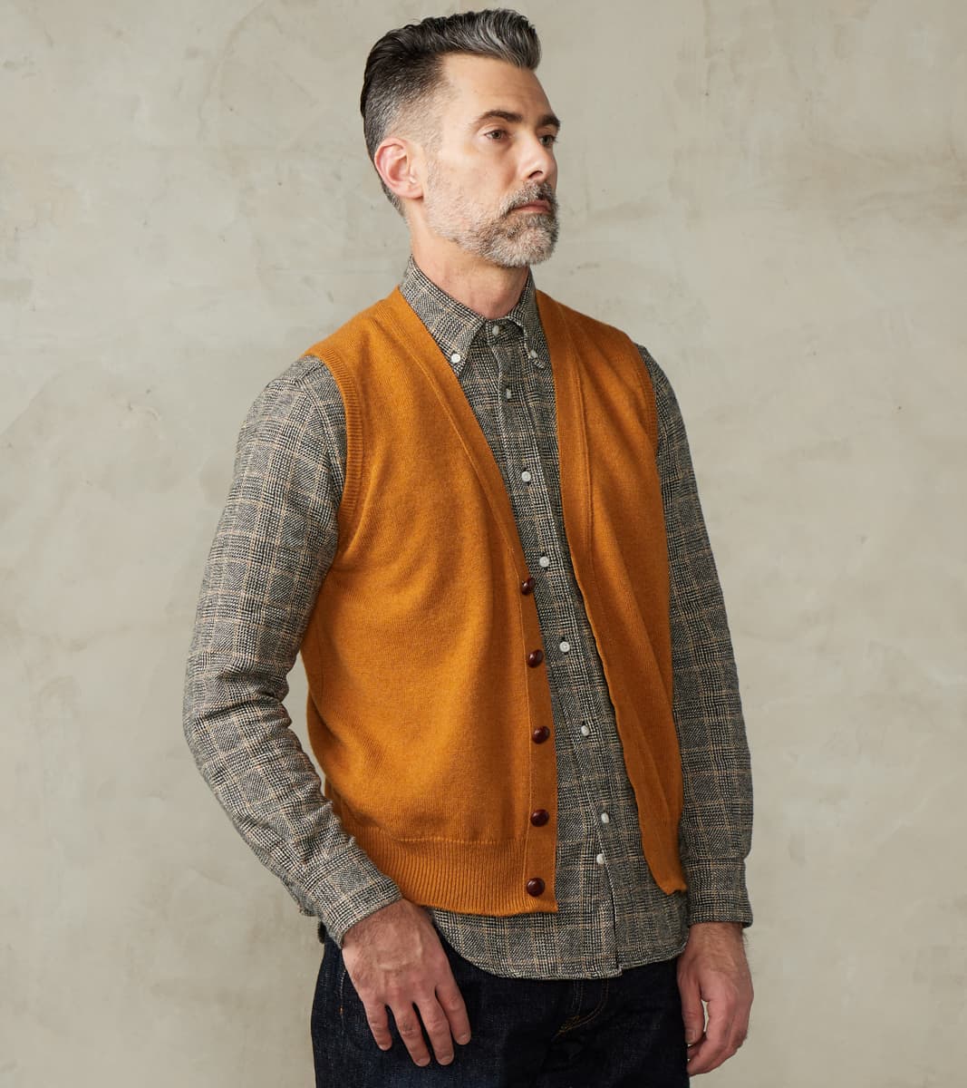 Oxford Camelhair Vest - Ochre