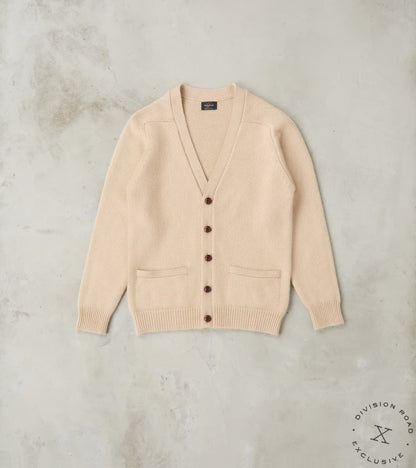 William Lockie x Division Road Berkshire Camelhair Cardigan - Ecru