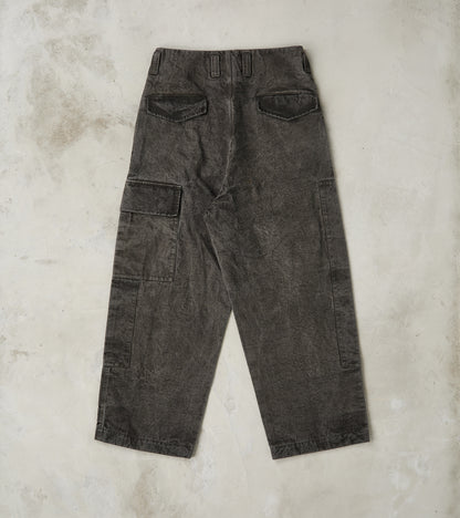 Double Knee Cargo Pants - Supima Cotton Chino Twill - Sumi Ink Dorozome