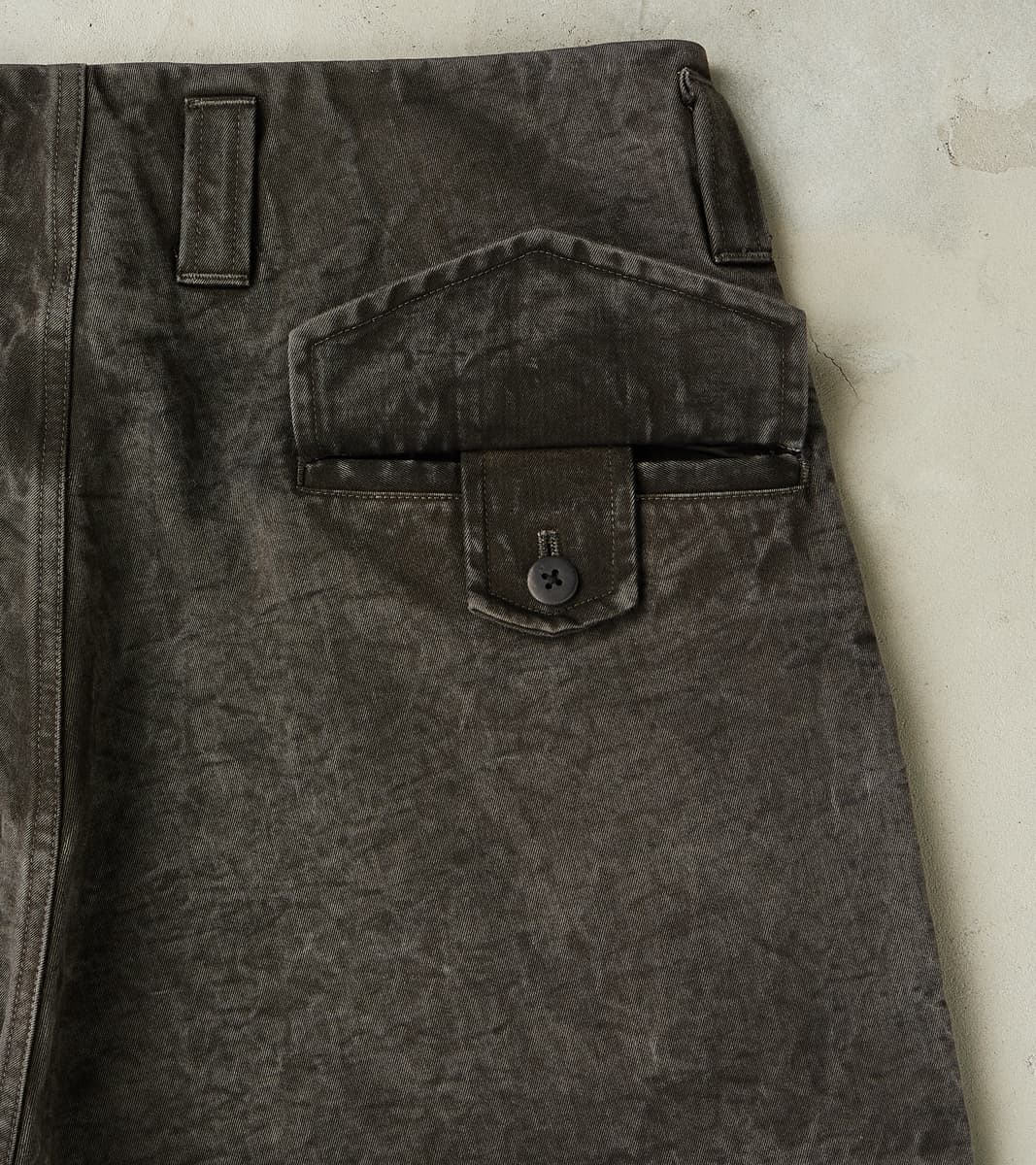 Double Knee Cargo Pants - Supima Cotton Chino Twill - Sumi Ink Dorozome