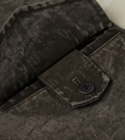 Double Knee Cargo Pants - Supima Cotton Chino Twill - Sumi Ink Dorozome