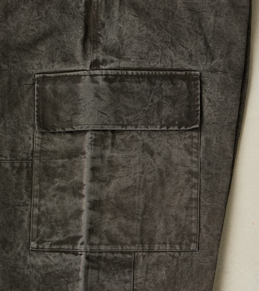 Double Knee Cargo Pants - Supima Cotton Chino Twill - Sumi Ink Dorozome