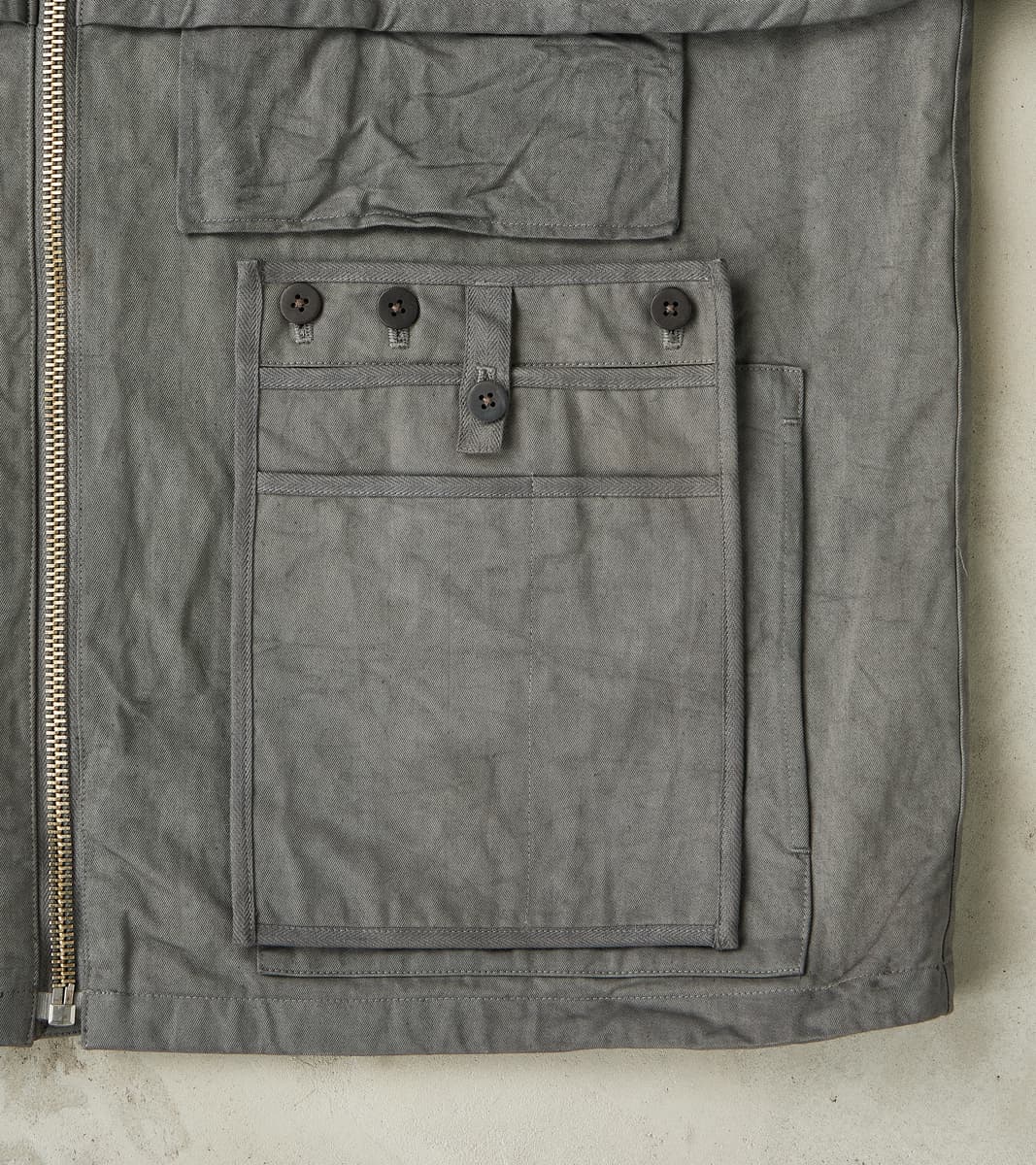 Double Layer Work Jacket - Supima Cotton Chino Twill - Shii Tree Dorozome