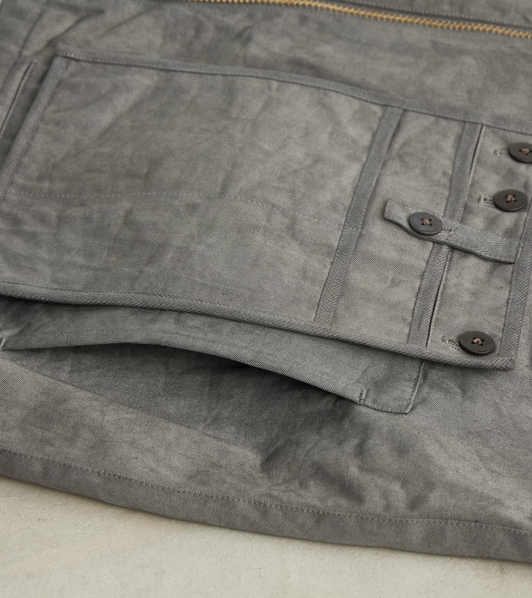 Double Layer Work Jacket - Supima Cotton Chino Twill - Shii Tree Dorozome