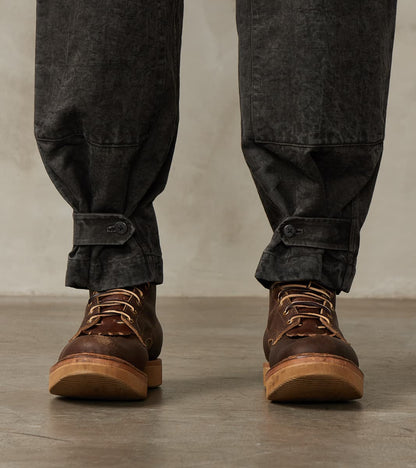 Double Knee Cargo Pants - Supima Cotton Chino Twill - Sumi Ink Dorozome