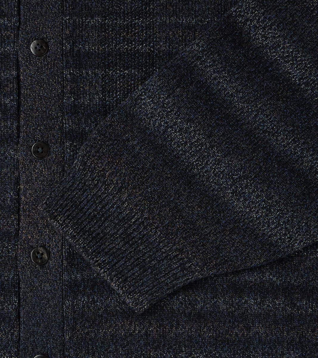 Gradation Trace of Repair High Neck Cardigan - Navy Black