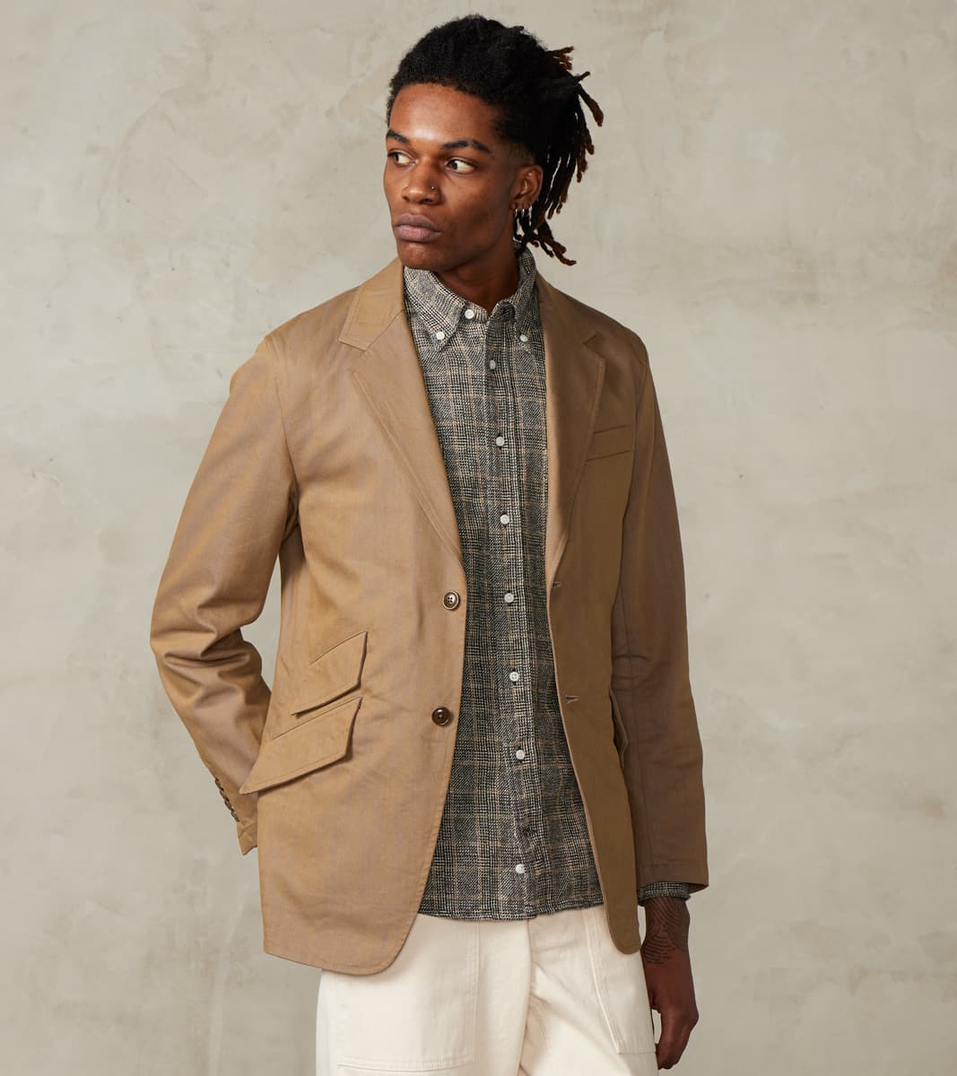 ts(s) Single Breasted 2-Button Jacket - Cotton Recycled Polyester Twil…
