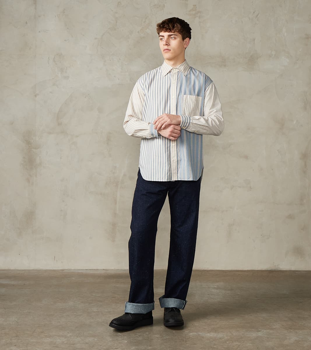 Baggy Fit Crazy Shirt - Organic Cotton Oxford Cloth - Blue