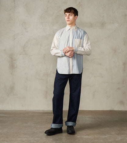 Baggy Fit Crazy Shirt - Organic Cotton Oxford Cloth - Blue