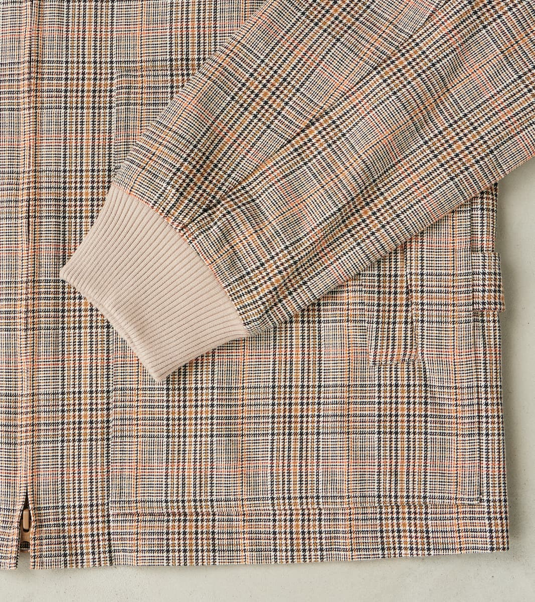 Harrington Jacket - Smoky Plaid Cotton Twill Cloth - Glenplaid