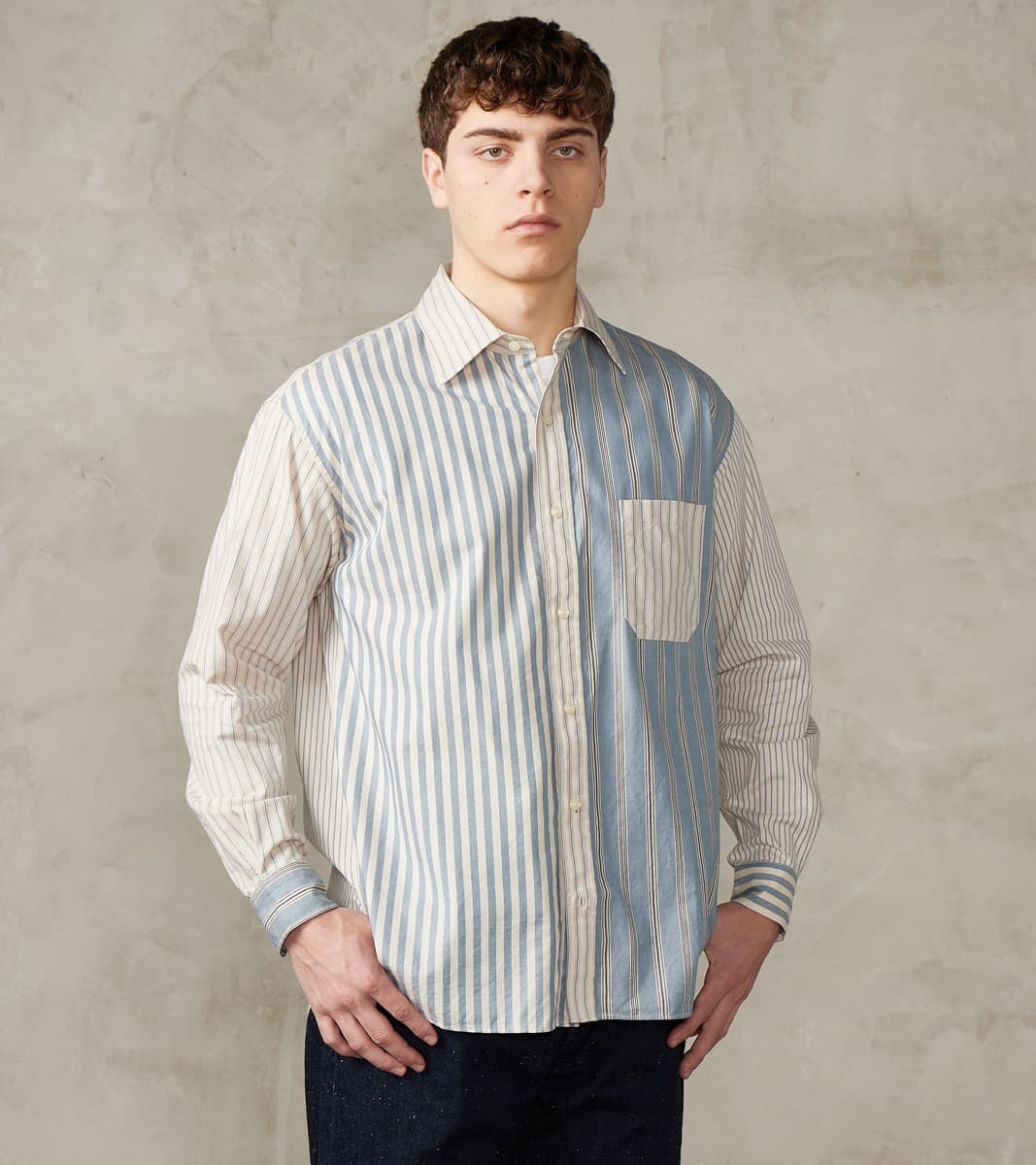 ts(s) Baggy Fit Crazy Shirt - Organic Cotton Oxford Cloth - Blue