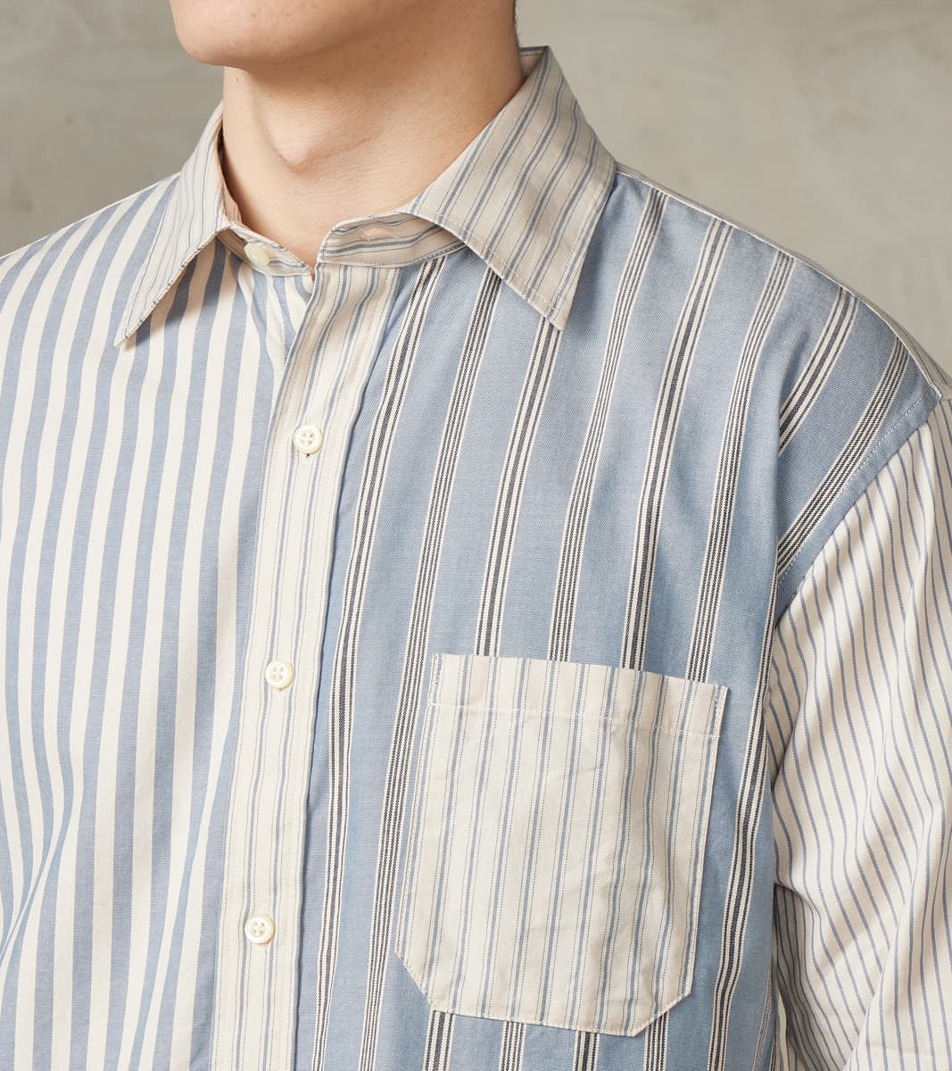 Baggy Fit Crazy Shirt - Organic Cotton Oxford Cloth - Blue