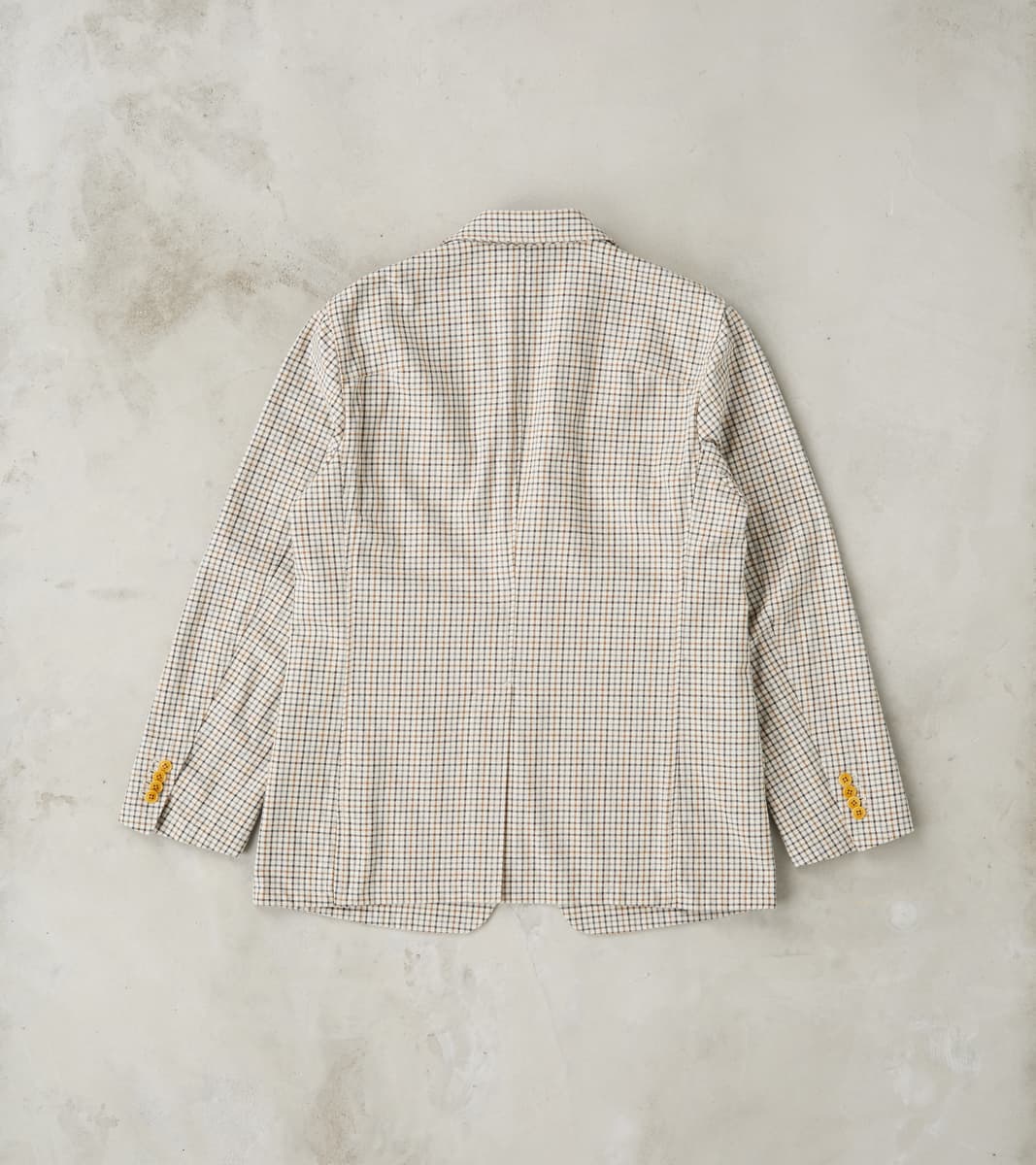 Single Breasted 2-Button Jacket - Smoky Plaid Cotton Twill Cloth - Tattersall
