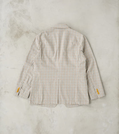 Single Breasted 2-Button Jacket - Smoky Plaid Cotton Twill Cloth - Tattersall