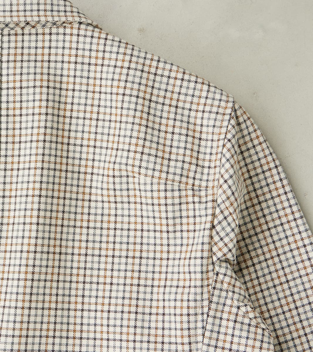 Single Breasted 2-Button Jacket - Smoky Plaid Cotton Twill Cloth - Tattersall