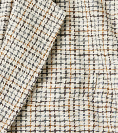 Single Breasted 2-Button Jacket - Smoky Plaid Cotton Twill Cloth - Tattersall