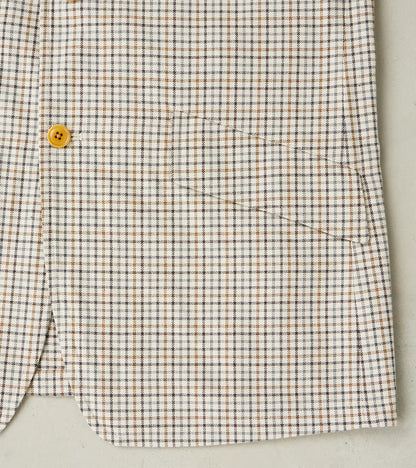 Single Breasted 2-Button Jacket - Smoky Plaid Cotton Twill Cloth - Tattersall
