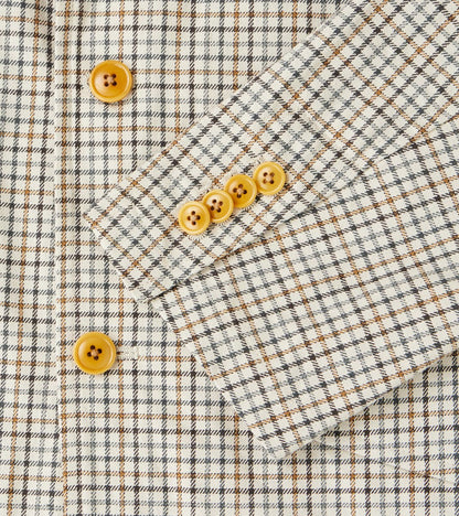 Single Breasted 2-Button Jacket - Smoky Plaid Cotton Twill Cloth - Tattersall