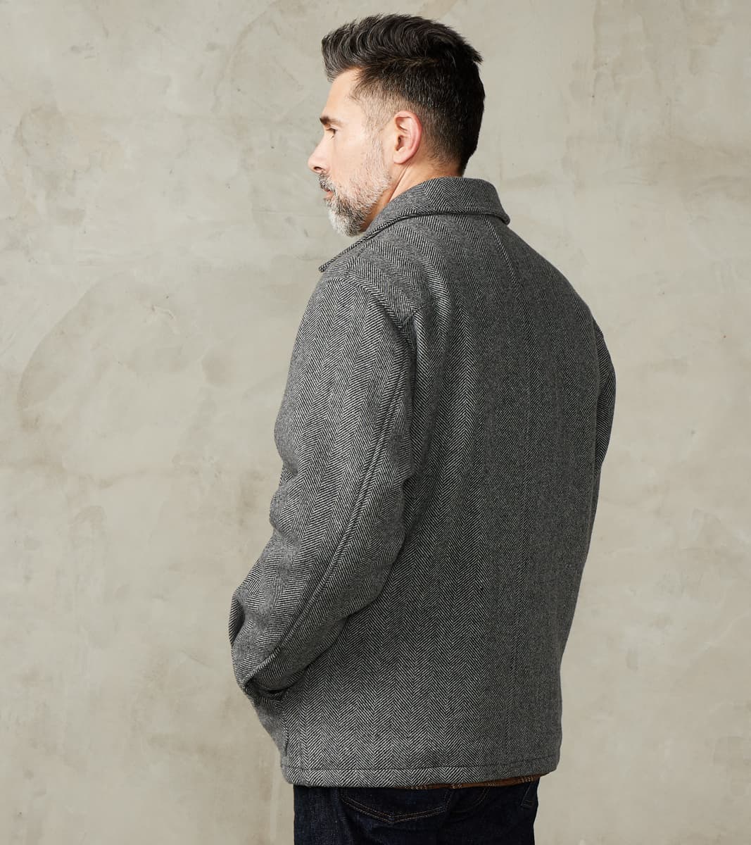 Bird Watching Jacket - Herringbone Wool Double Cloth - Gray