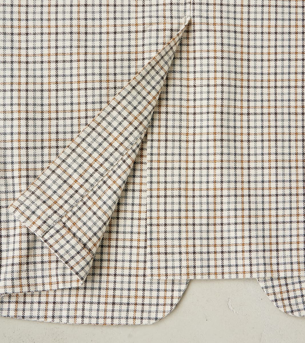 Single Breasted 2-Button Jacket - Smoky Plaid Cotton Twill Cloth - Tattersall