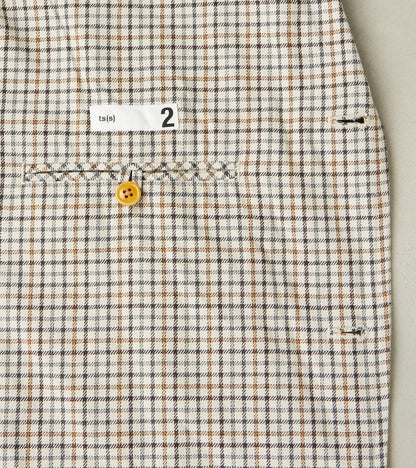 Single Breasted 2-Button Jacket - Smoky Plaid Cotton Twill Cloth - Tattersall