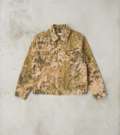 ts(s) Trucker Jacket - Camo Garment Dye Cotton Cloth - Beige