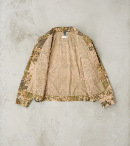 Trucker Jacket - Camo Garment Dye Cotton Cloth - Beige